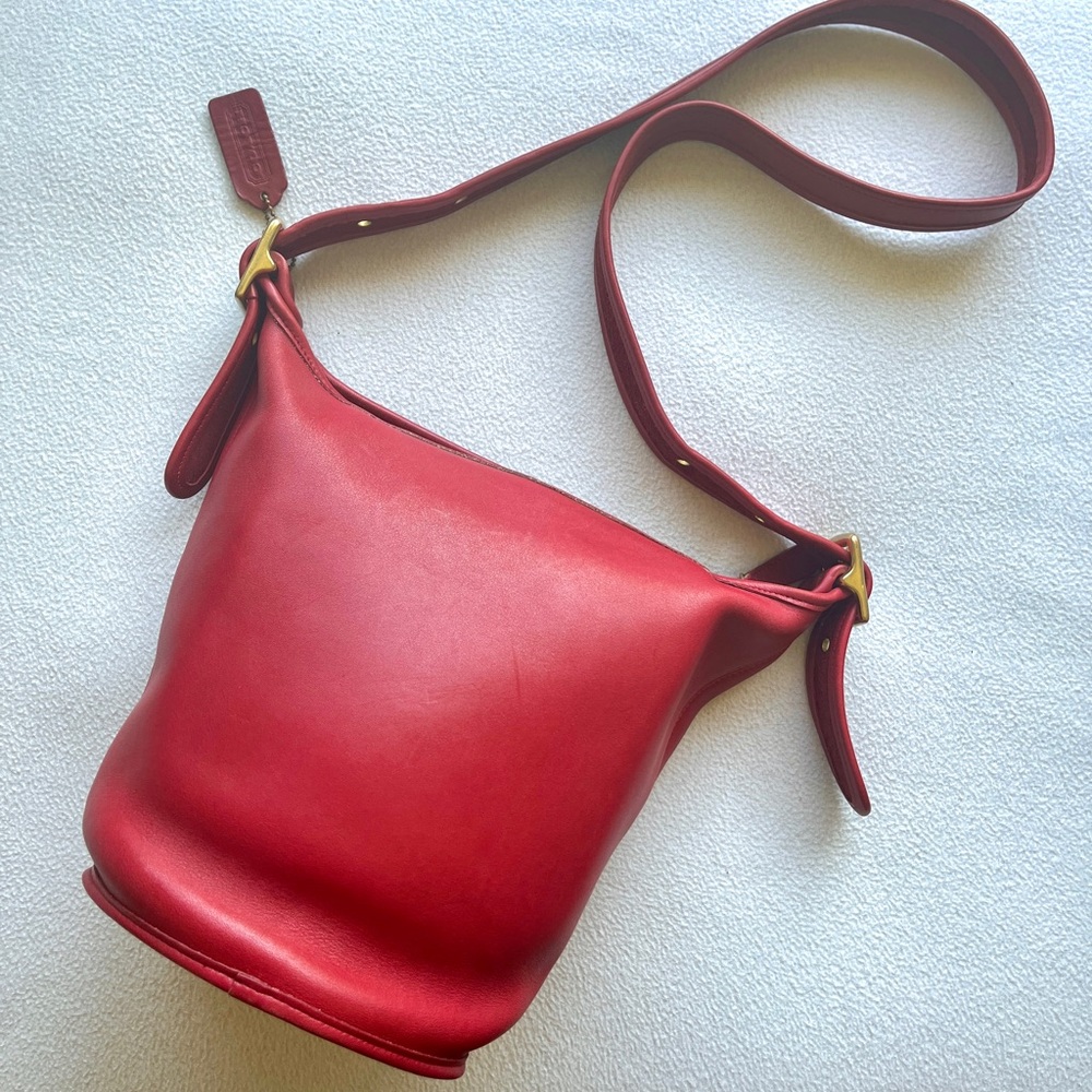Red Vintage Coach Helen’s Legacy Duffle Sac 9953